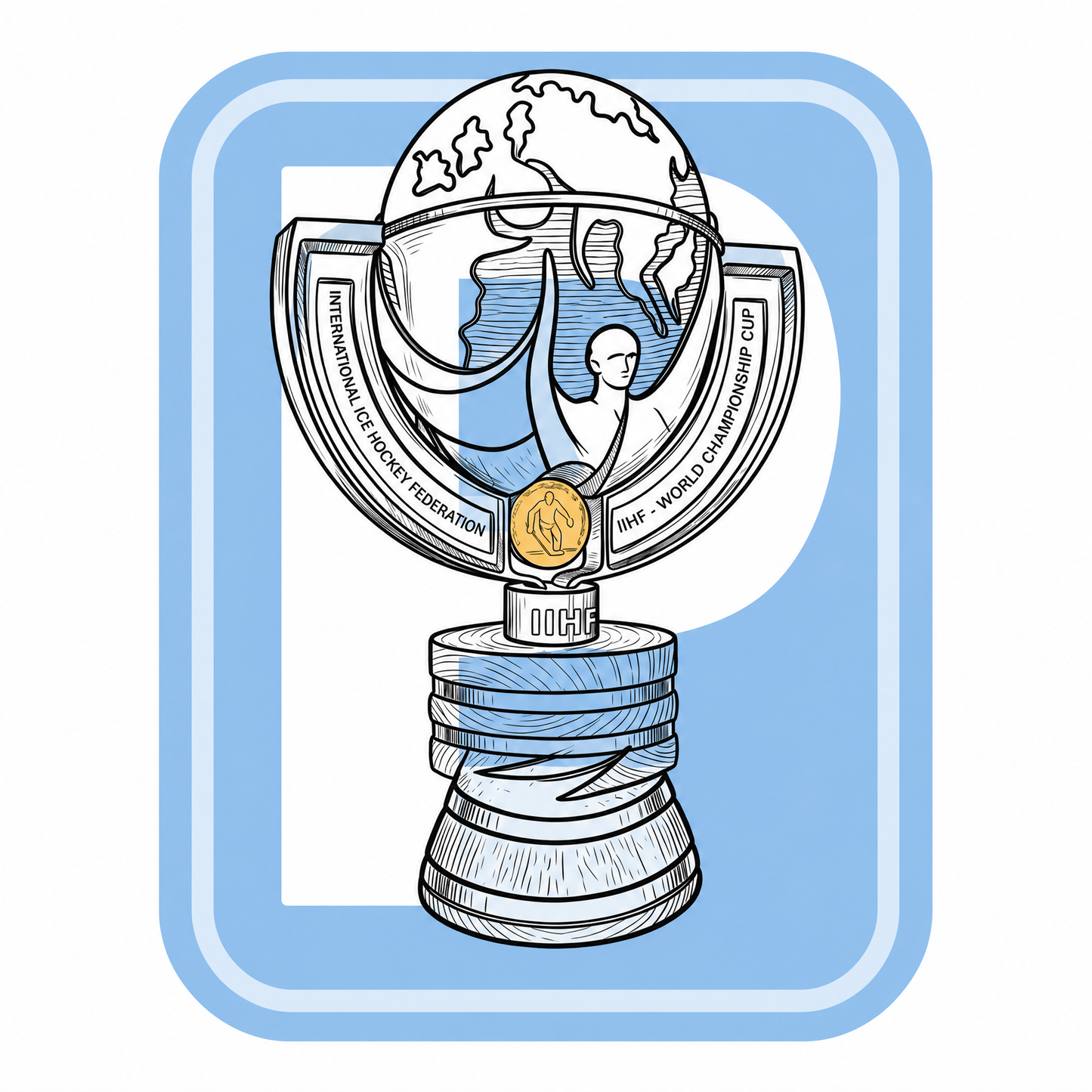 IIHF 2026 Parking Passes at Swiss Life Arena Zurich collection icon showing IIHF World Championship trophy on blue parking symbol