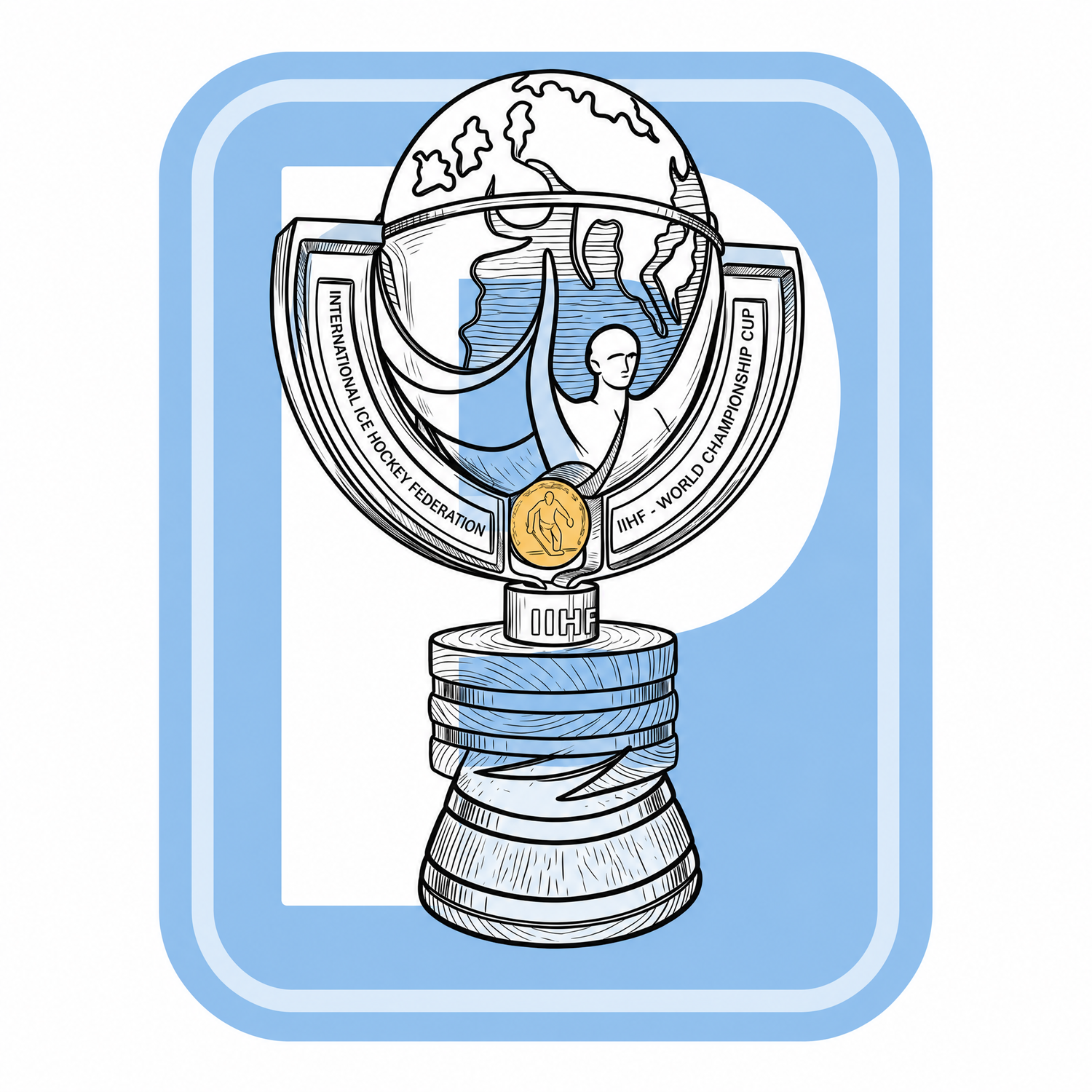IIHF 2026 Parking Passes at Swiss Life Arena Zurich collection icon showing parking sign with IIHF World Championship trophy