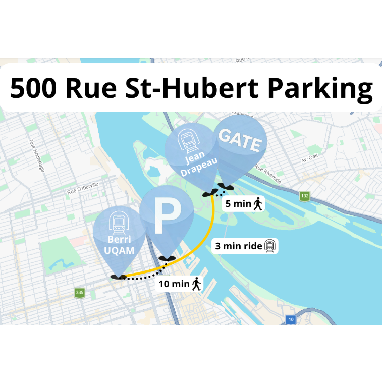500 Rue St-Hubert parking map for F1 Canadian Grand Prix 2026