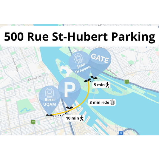 500 Rue St-Hubert parking map for F1 Canadian Grand Prix 2026