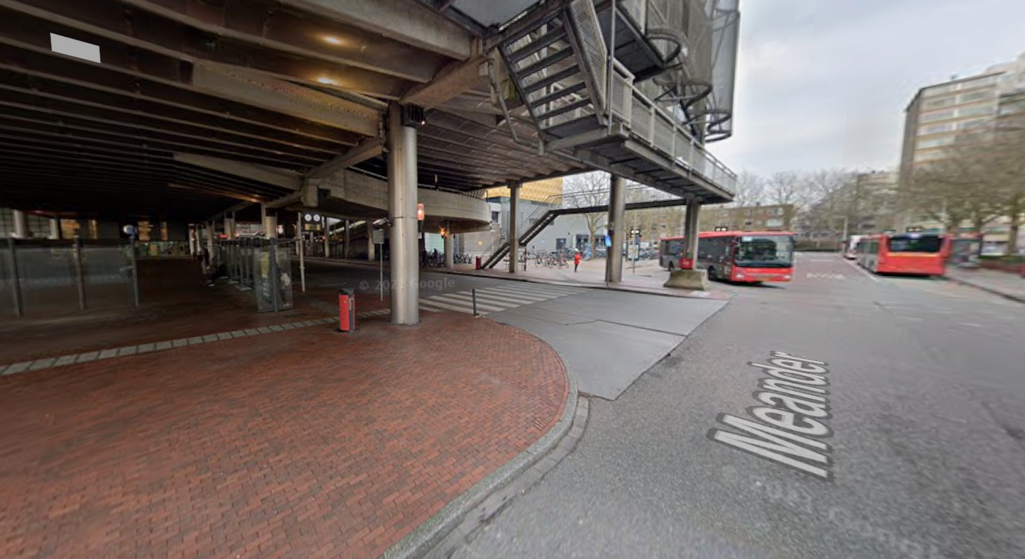 Amstelveen bus station on Meander showing Connexxion shuttle buses for F1 Dutch Grand Prix 2026 Park and Ride connection to Circuit Zandvoort