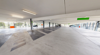 Interior of the parking garage at Spaarnepoort 2 Hoofddorp showing available spaces for F1 Dutch Grand Prix 2026 Park and Ride to Circuit Zandvoort